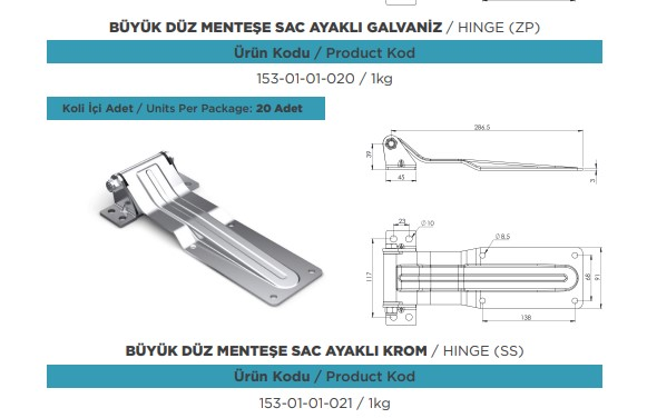 KAPALI KASA ARKA KAPAK BUYUK DUZ MENTESE SAC AYAK KROM